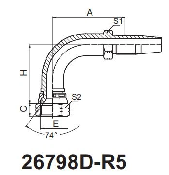 Encaixe da mangueira JIC FEMALE 90